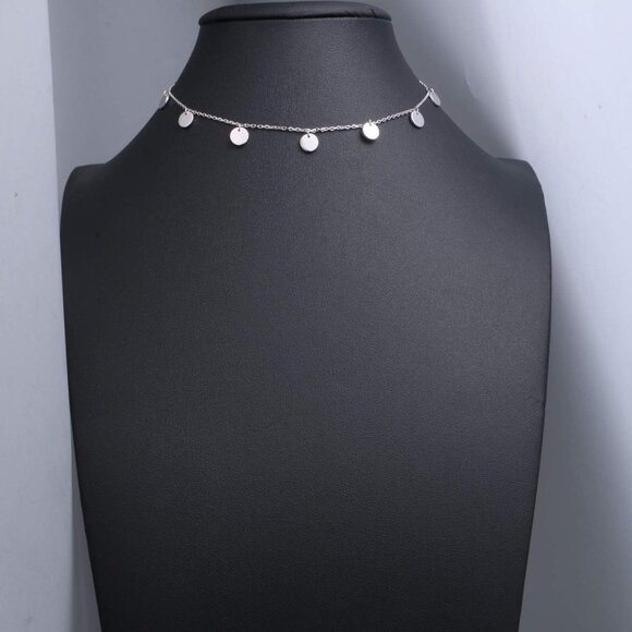 Sterling Silver Chain Necklace Choker For Women - Picture 2 of 6